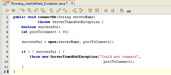 User Defined Exception In Java Program